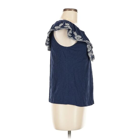 Anthropologie Moulinette Soeurs Embroidered Nautical Navy Sz Medium Top - Picture 4 of 9